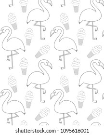 seamless flamingo pattern vector illustration