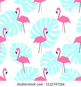Seamless flamingo pattern. Vector illustration