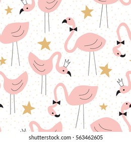 seamless flamingo pattern vector illustration