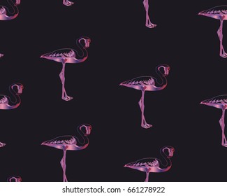 seamless flamingo pattern vector illustration