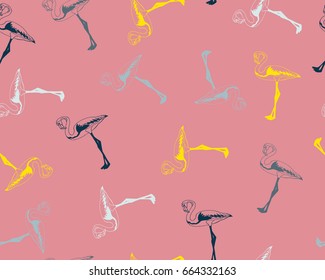 seamless flamingo pattern vector illustration
