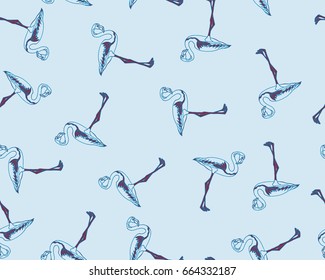 seamless flamingo pattern vector illustration