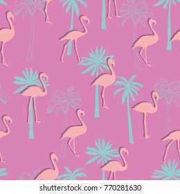 seamless flamingo pattern vector illustration