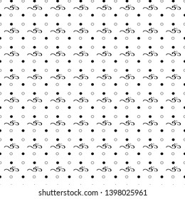 Seamless flat background. Buddhist symbol Ohm vector black on white background.