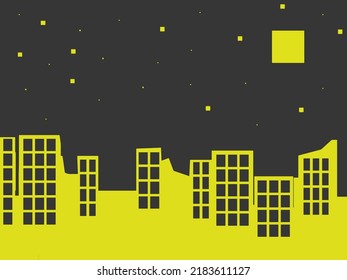 Seamless flat cityscape at night background for design template, presentation template, and wallpaper