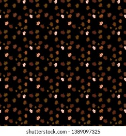 Seamless Flat design with abstract doodles on black, brown and neutral colors background. Vector illustration. Colorful pattern.