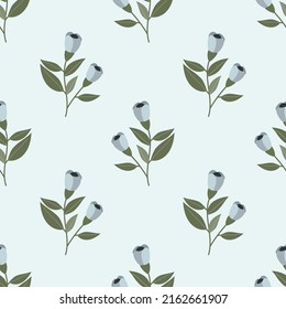 Seamless flat floral cartoon pattern