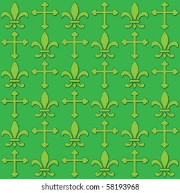 Seamless Fleur de Lis and Cross background