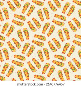seamless flip flops pattern and background vector illustration