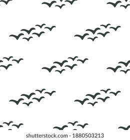 Seamless flok of birds pattern