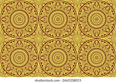 Seamless flora damask pattern motif suitable for wallpaper, textile, clothing, curtain, blanket, tile and fabric design isolated illustration vector archive EPS file.