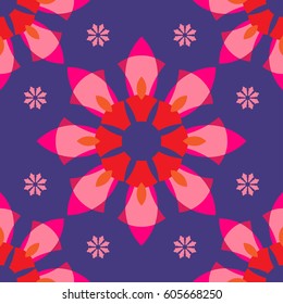 SEAMLESS FLORA ON PURPLE BACKGROUND
Abstract various pink petal flora, seamless pattern on the purple background.