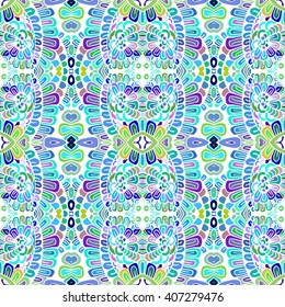 Seamless floral abstract hand drawn vector background pattern