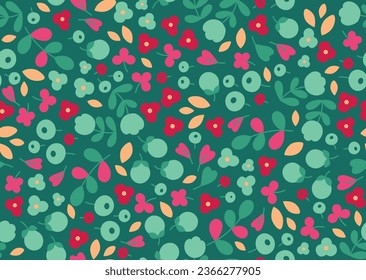 Seamless floral and abstract pattern
