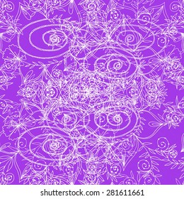Seamless floral abstract vector background. purple.