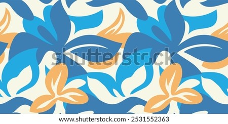 Seamless floral abstract wave pattern. Vector Illustration.