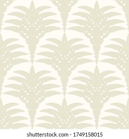 Seamless floral art deco pattern, decorative abstract palm trees vector beige background, wallpaper, print