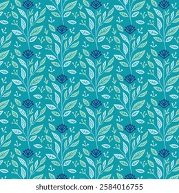 seamless floral artwork pattern with ornamental details for digital print textile and wallpaper