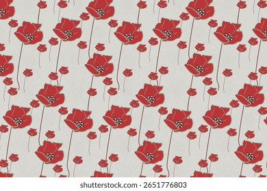 Nahtlose Blumenkunst, die handgezeichneten Charme mit moderner Ästhetik verbindet, ideal für Verpackungen, Tapeten, Stoff und digitale Kulissen.