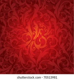 Elegant red floral damask digital backgrounds
