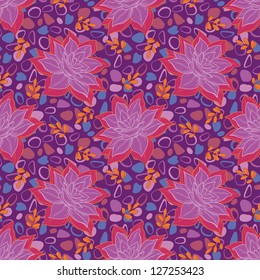 Seamless floral background, abstract pattern and colorful narcissus flowers. Vector