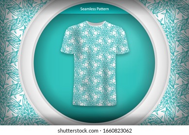 Seamless floral background. Abstract pattern, used on t-shirt mock up. Design for prints, wallpaper, textile. Vector illustration.