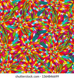 Seamless floral background with abstract patterns of peonies
