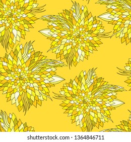 Seamless floral background with abstract patterns of peonies