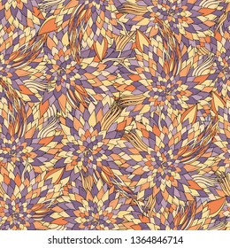 Seamless floral background with abstract patterns of peonies