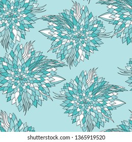 Seamless floral background with abstract patterns of peonies