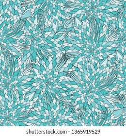 Seamless floral background with abstract patterns of peonies