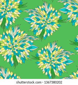 Seamless floral background with abstract patterns of peonies