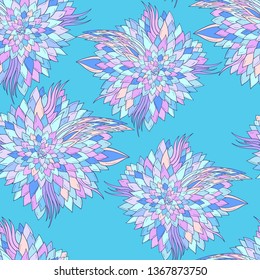 Seamless floral background with abstract patterns of peonies