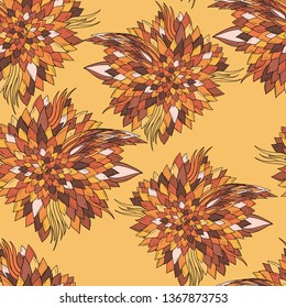 Seamless floral background with abstract patterns of peonies