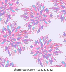 Seamless floral background with abstract patterns of peonies