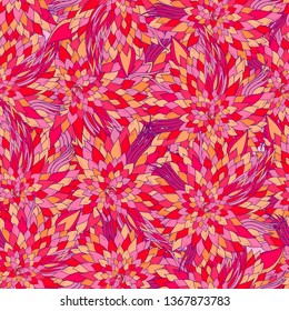 Seamless floral background with abstract patterns of peonies