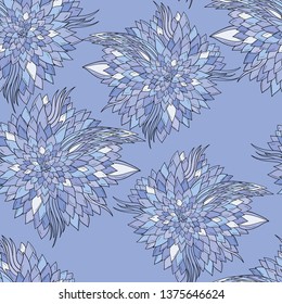 Seamless floral background with abstract patterns of peonies