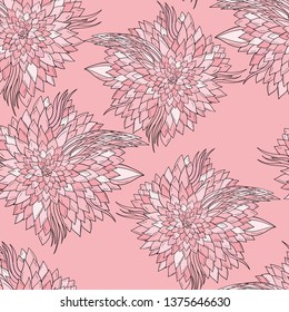 Seamless floral background with abstract patterns of peonies