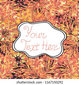 Seamless. Floral background with beautiful color flowers and inspiring slogan. Enjoy the little things lettering. Vector botanical hand drawn illustration for print.