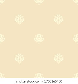 Seamless floral background beige pattern in vector, Wallpaper, fabric