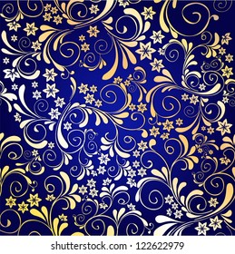 Seamless floral background BLUE
