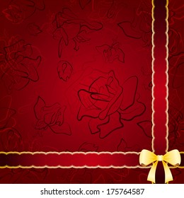 Seamless floral background with bow