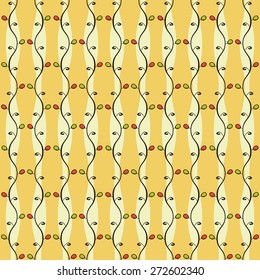 Seamless floral background with branches. Could be used as as pattern, wallpaper, wrapping paper, textile, card, invitation background