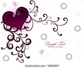 seamless floral background with creative floral pattern heart