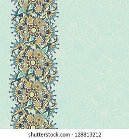 Seamless floral background with custom text space. Vector illustration