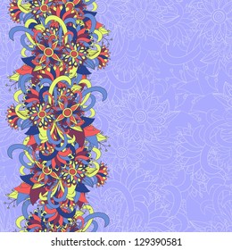 Seamless floral background with custom text space. Vector illustration