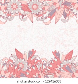 Seamless floral background with custom text space. Vector illustration