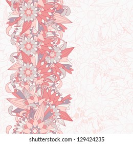 Seamless floral background with custom text space. Vector illustration