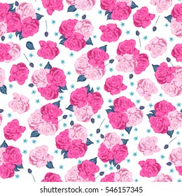 Seamless floral background. Cute pattern small flower on a white background. Elegant template for print fashion.