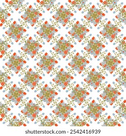 Fundo floral contínuo. Textura decorativa para design de superfície, scrapbook, papel, têxtil. 